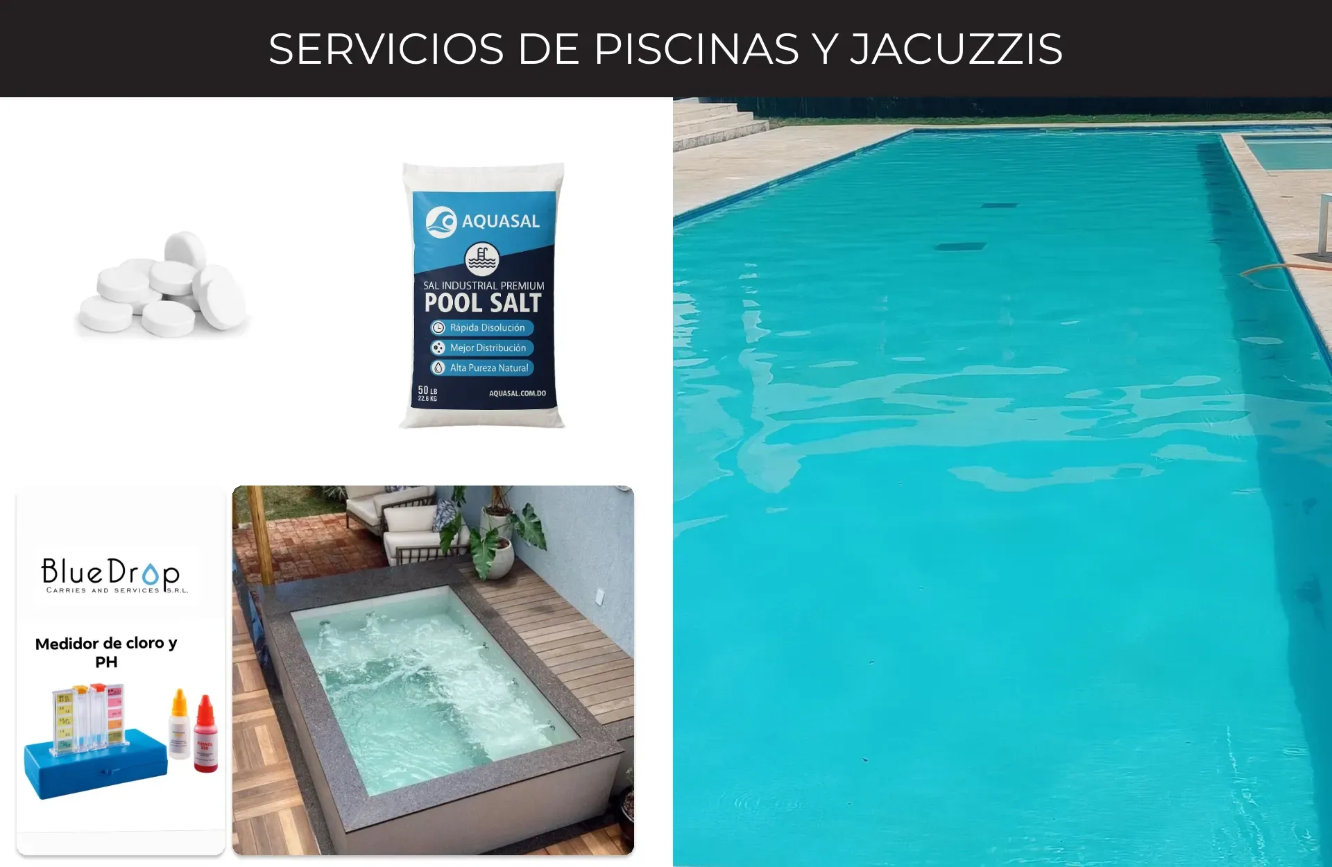 Servicios especializados de piscinas y jacuzzis - BlueDrop SRL
